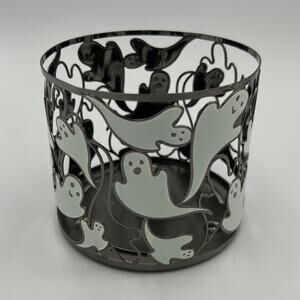 Bath & Body Works Halloween Flying Ghosts 3 Wick Candle Holder Glow In Dark